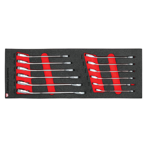 12-PC. Metric Reversible Ratcheting Wrench Foam Set