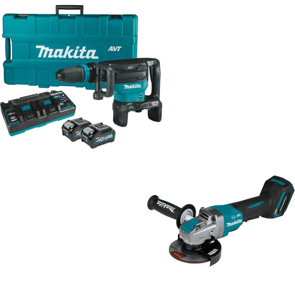 Makita GMH02PM 80V Max Demolition Hammer Kit W/ FREE GAG13Z 5" X-LOCK Grinder