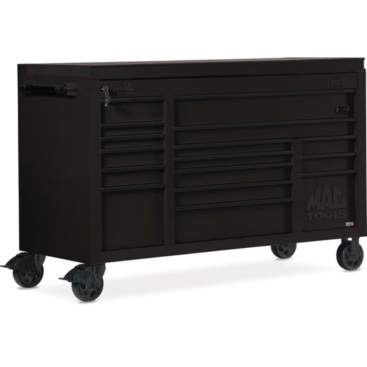 Tech™ Series 16-Drawer Drop Top Workstation - Flat Black