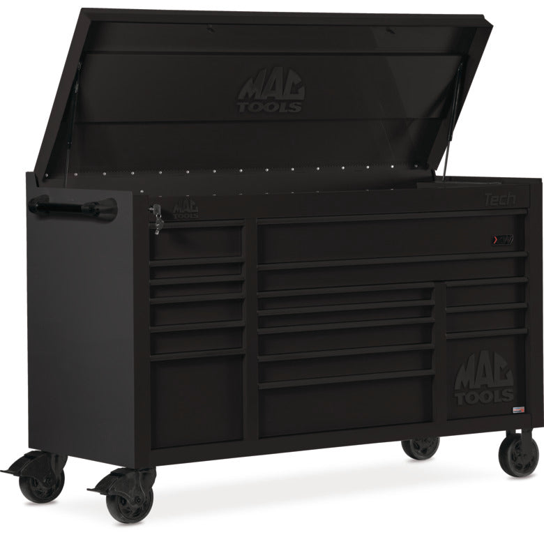 Tech™ Series 16-Drawer Drop Top Workstation - Flat Black