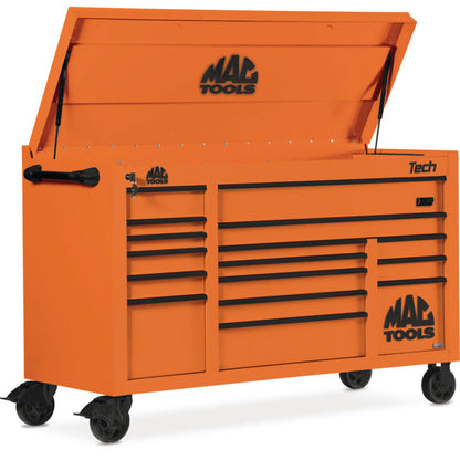 Tech™ Series 16-Drawer Drop Top Workstation - Fireball Orange