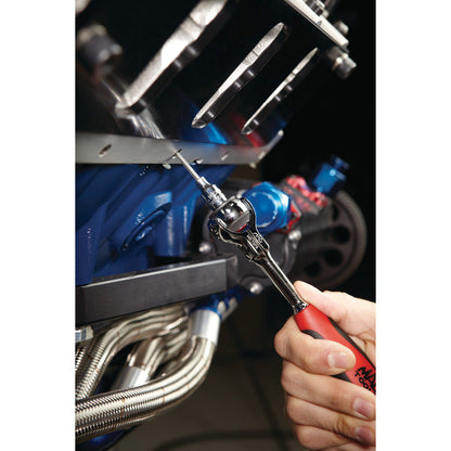 1/4" Drive Bi-Material Swivel-Head Ratchet - 7"