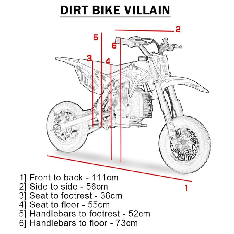 MotoTec Villain 52cc 2-Stroke Kids Gas Dirt Bike