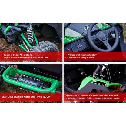 MotoTec Raider Kids UTV 48v 1200w Full Suspension