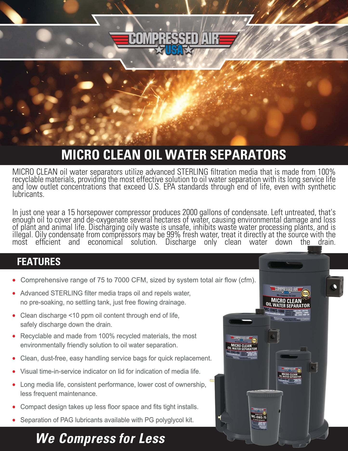 1000 CFM Service Kit for Micro Clean Oil Water Separator (MC-OWS-1000-SK)