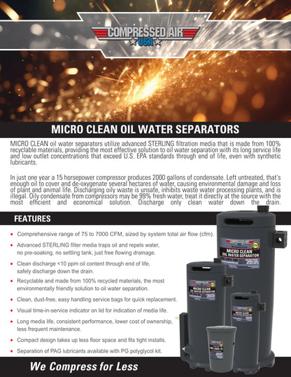 2000 CFM Oil Water Separator CAUSA Micro Clean (MC-OWS-2000)