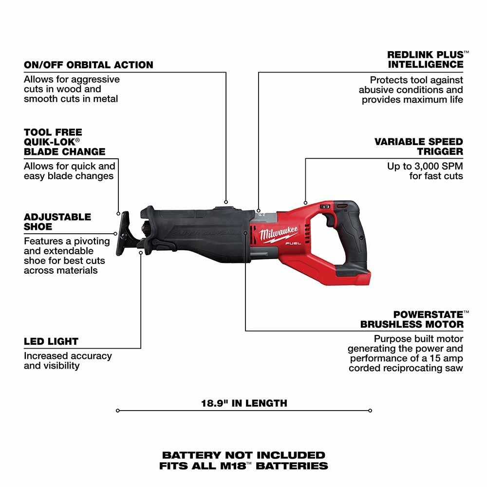 Milwaukee 2722-20 M18 FUEL SUPER SAWZALL