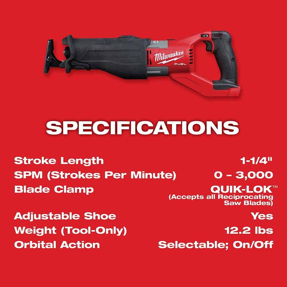 Milwaukee 2722-20 M18 FUEL SUPER SAWZALL