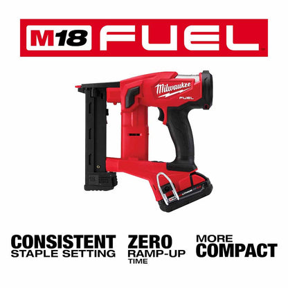 Milwaukee 2749-21CT M18 FUEL 18GA 1/4" NARROW CROWN STAPLER- 1 Battery CP2.0 Kit
