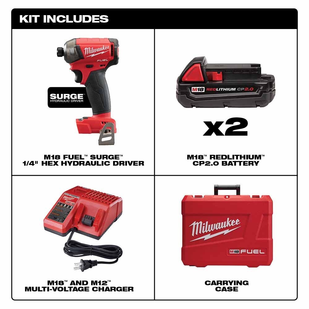 Milwaukee 2760-22CT M18 FUEL SURGE 1/4" Hex Hydraulic Driver Kit