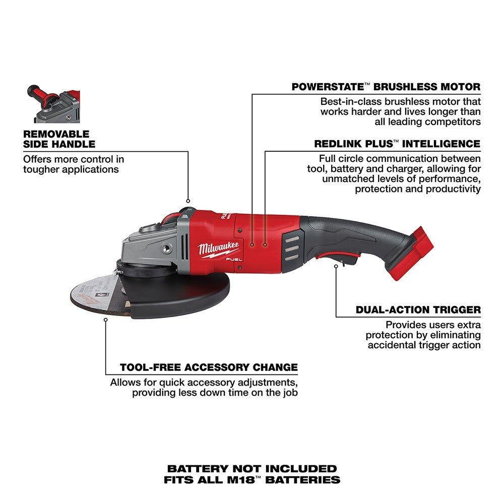 Milwaukee 2785-20 M18 FUEL 7" / 9" Large Angle Grinder