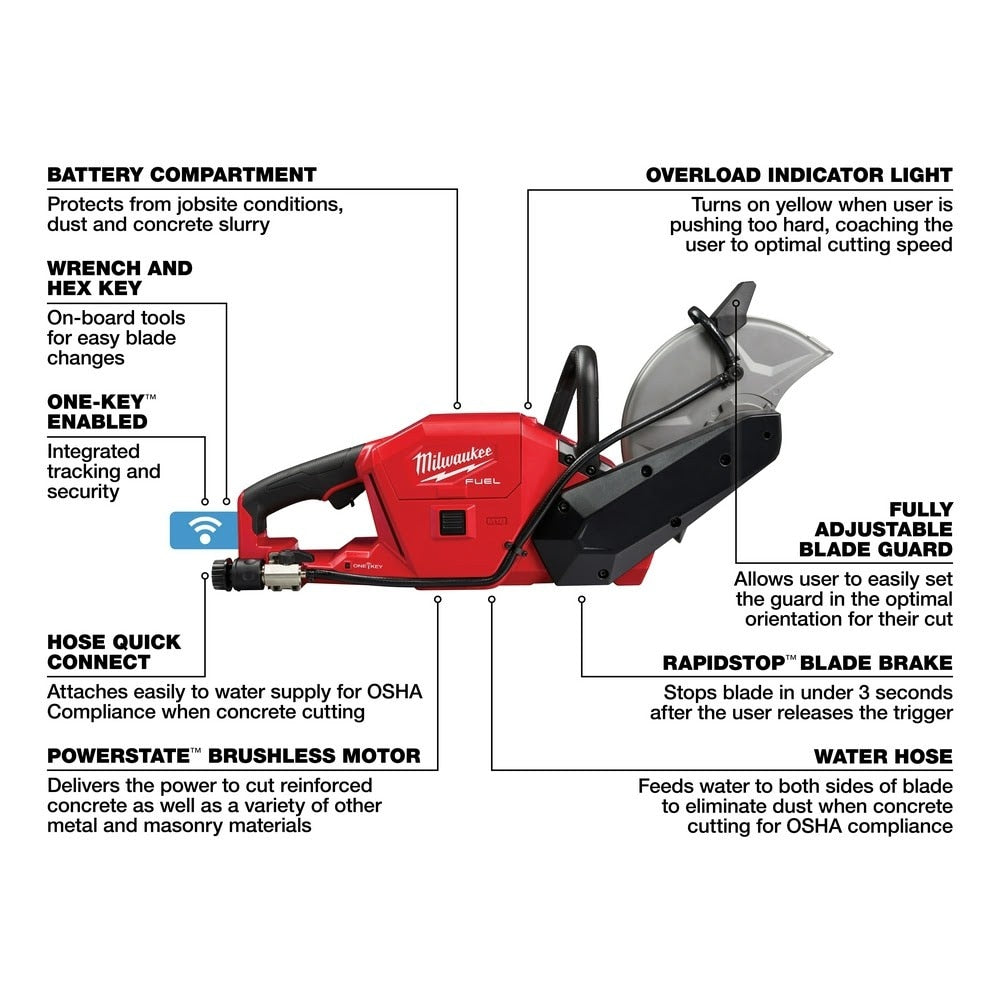 Milwaukee 2786-22HD M18 FUEL 9" Cut-Off Saw w/ ONE-KEY