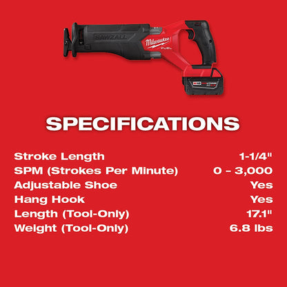 Milwaukee  2821-21 M18 FUEL™ SAWZALL® Recip Saw - 1 Battery XC5.0 Kit
