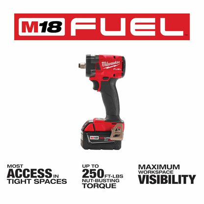Milwaukee 2855-22 M18 FUEL™ 1/2" Compact Impact Wrench w/ Friction Ring Kit
