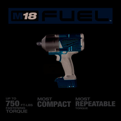 Milwaukee 2862-20 M18 FUEL ONE-KEY High Torque Impact Wrench 1/2" Pin Detent Bare