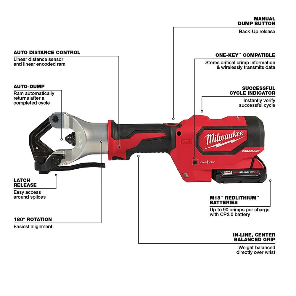 Milwaukee 2877-22 M18 FORCE LOGIC 750 MCM Dieless Crimper