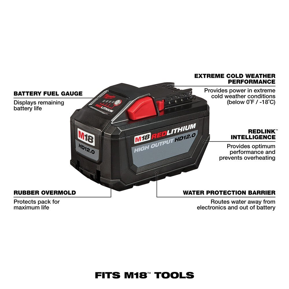 Milwaukee 48-11-1812 M18 REDLITHIUM High Output HD12.0 Battery Pack