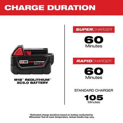 Milwaukee 48-11-1852 M18 REDLITHIUM XC 5.0 Extended Capacity Battery 2 Pack