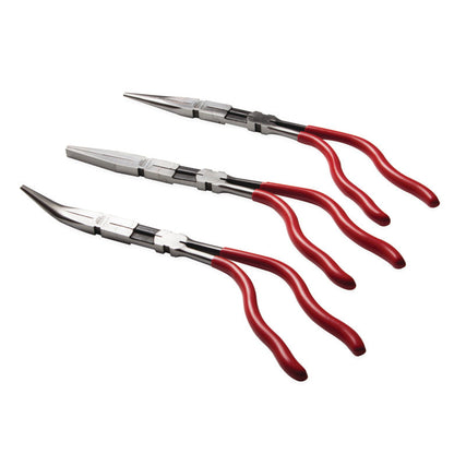 3-PC. Double-Jointed Pistol-Grip Long-Reach Pliers Set