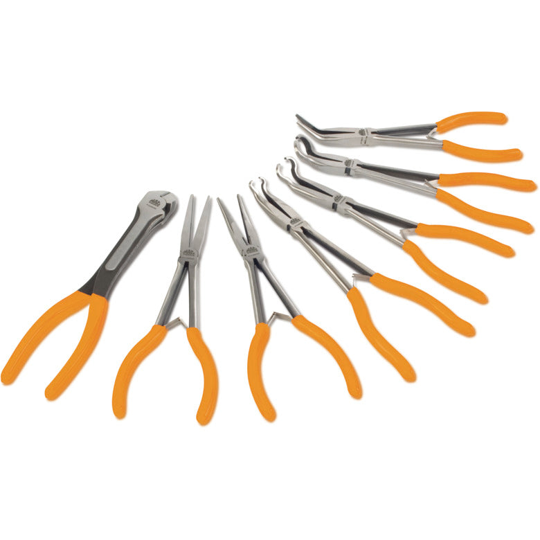 7-PC. Combination Long-Reach Pliers Set - Orange