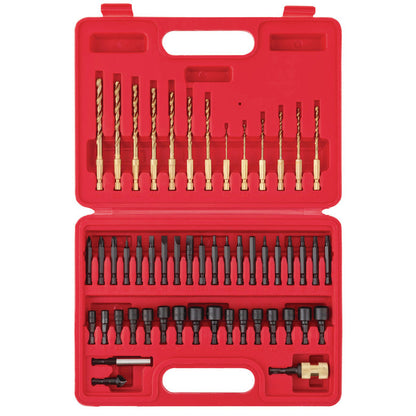 52-PC. 1/4" Hex Quick-Disconnect Titanium-Nitride Coated Drill Bit and Driver Set