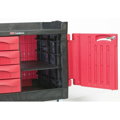 Rubbermaid FG453388BLA TradeMaster Cart with 4-Drawer and Cabinet
