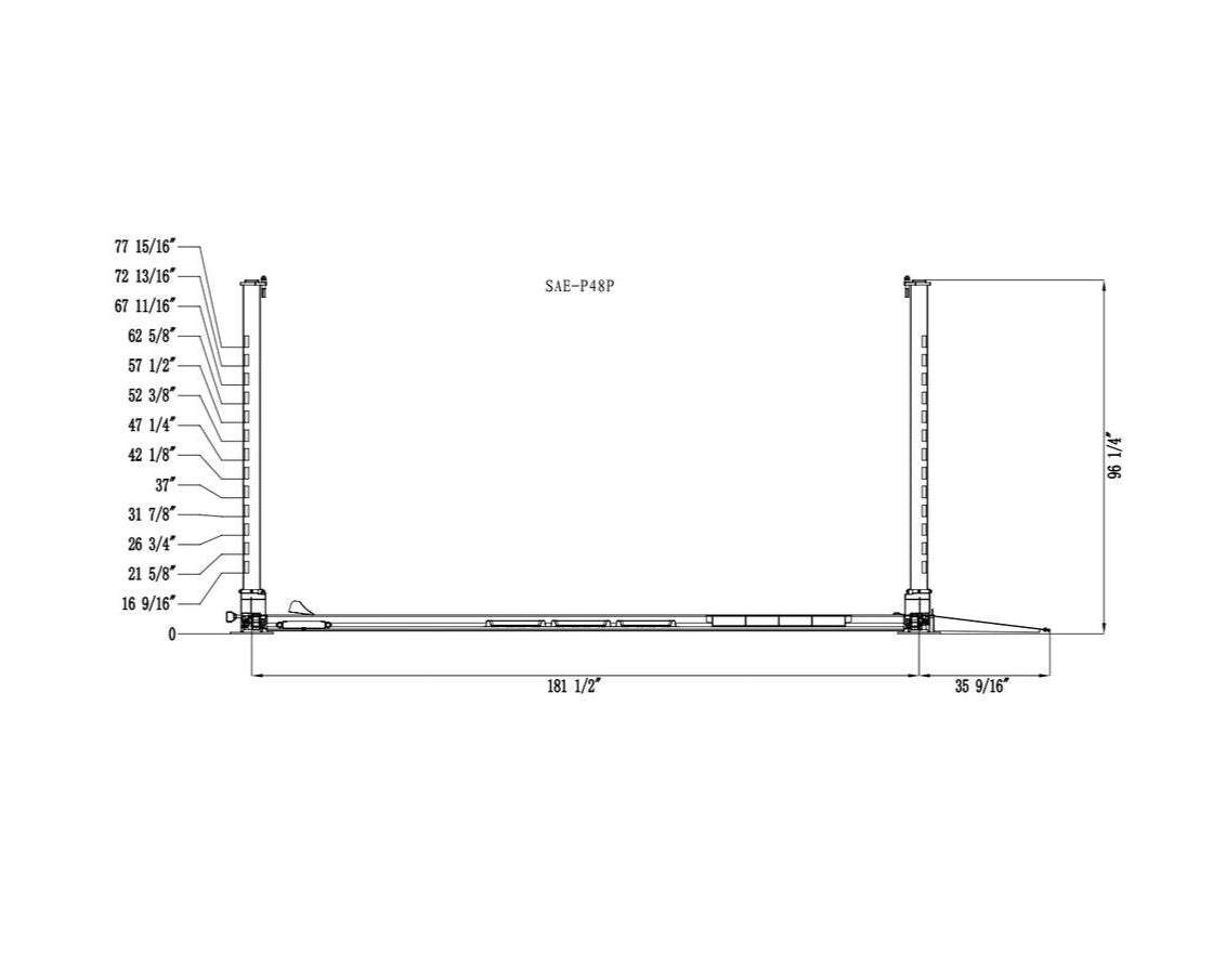 Stratus 4-Post 8k lbs 4 Post Mobile Compact Storage Parking Car Lift SAE-P48P
