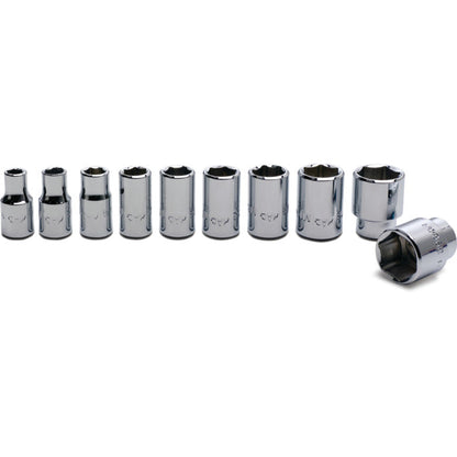 10-PC. 1/4" Drive SAE Socket Set - 6-PT.