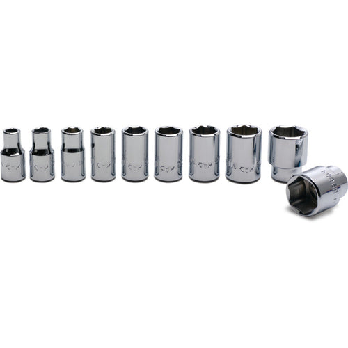 10-PC. 1/4" Drive SAE Socket Set - 6-PT.