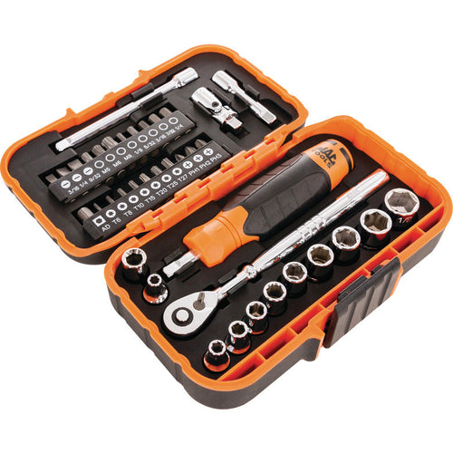 38-PC. 1/4" Drive SAE Precision Torque Micro Set - Hi-Vis Orange