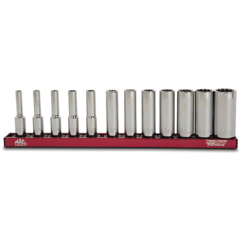 12-PC. 1/4" Drive SAE Deep Spline Socket Set
