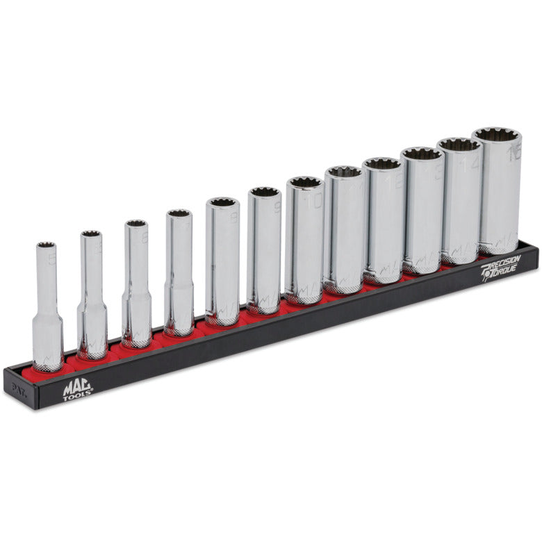 12PC. 1/4" Drive Deep Metric Spline Socket Set