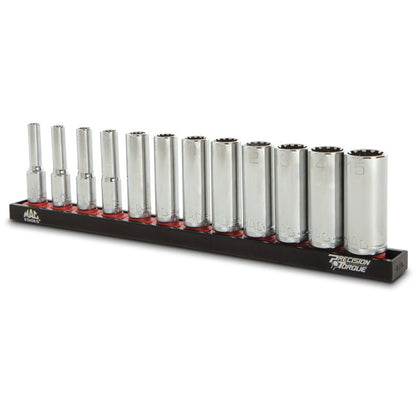 12PC. 1/4" Drive Deep Metric Spline Socket Set