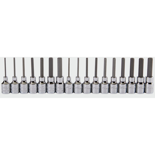 17-PC. 1/4" Drive SAE and Metric Hex Driver Set