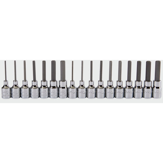 17-PC. 1/4" Drive SAE and Metric Hex Driver Set