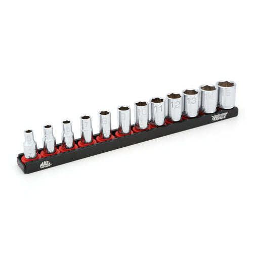12-PC. 1/4" Drive Metric Non-Slip Socket Set - 6-PT.