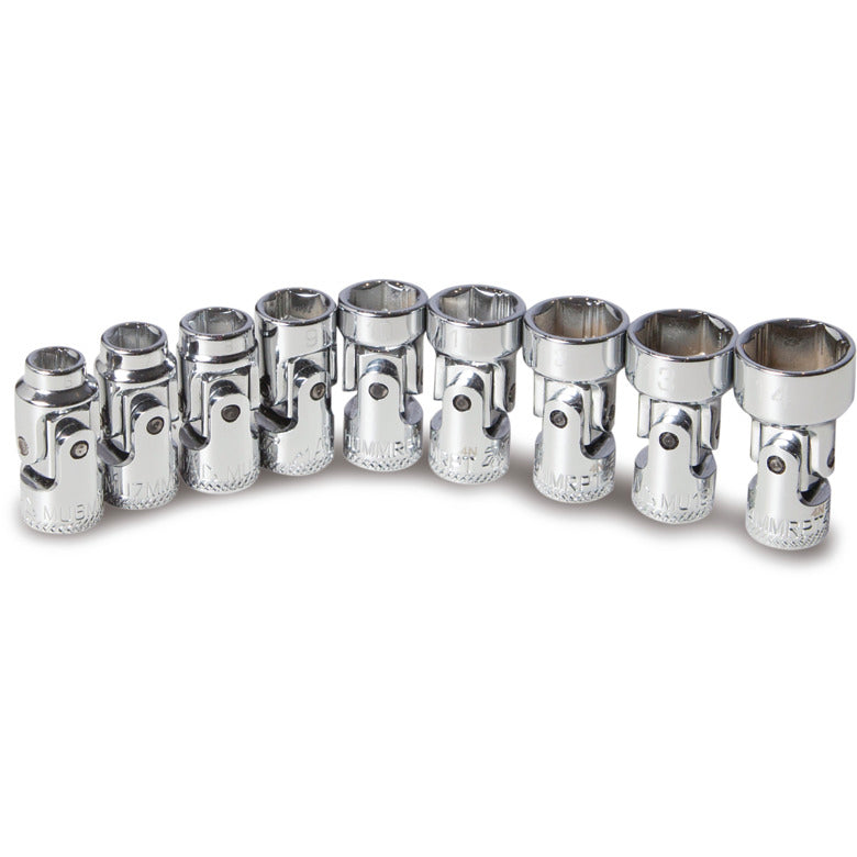 9-PC. 1/4" Drive Metric Universal Socket Set - 6-PT.