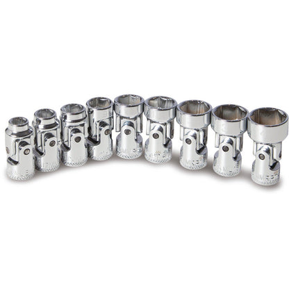 9-PC. 1/4" Drive Metric Universal Socket Set - 6-PT.