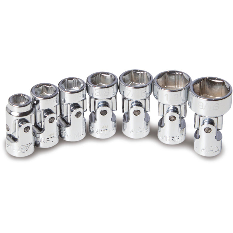 7-PC. 1/4" Drive SAE Universal Socket Set - 6-PT.