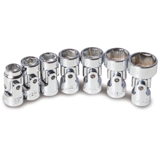 7-PC. 1/4" Drive SAE Universal Socket Set - 6-PT.
