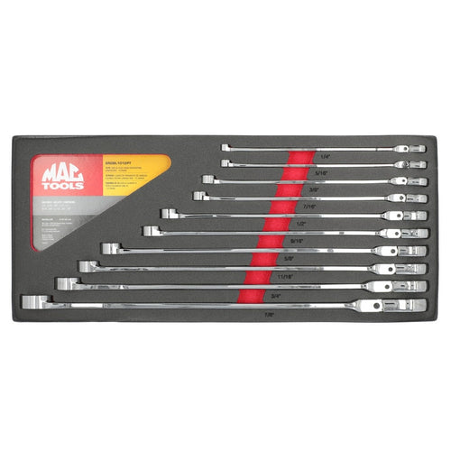 10-PC. SAE XL Double Box Flex Head Ratcheting Wrench Set - 12 pt.