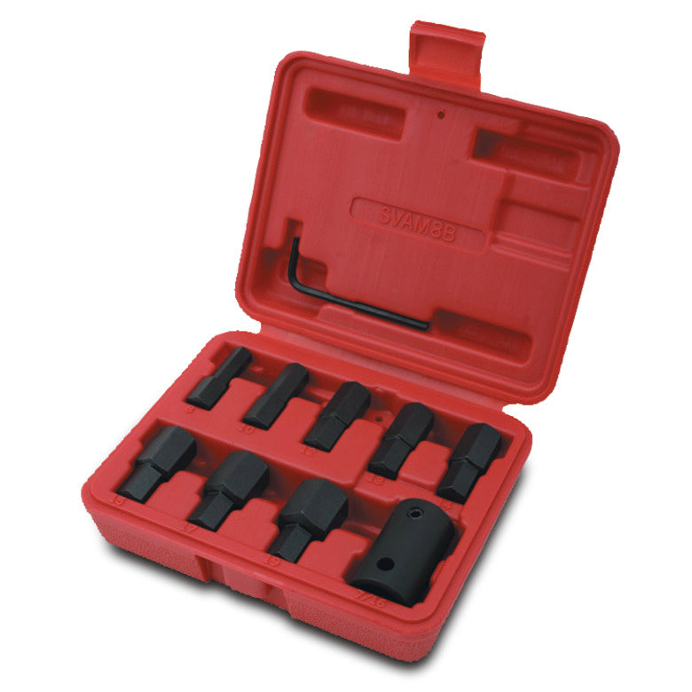 8-PC. 1/2" Drive Metric Hex Insert and Driver Set