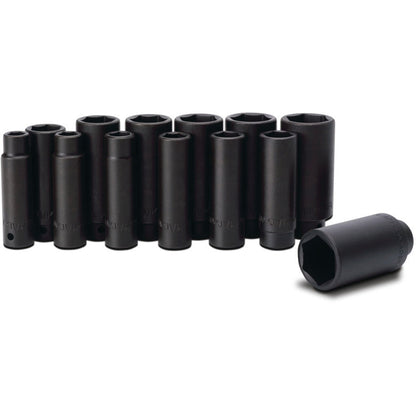 13-PC. 1/2" Drive SAE Deep Impact Socket Set - 6-PT.