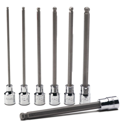 7-PC. 3/8" Drive SAE Long Ball-End Hex Driver Set