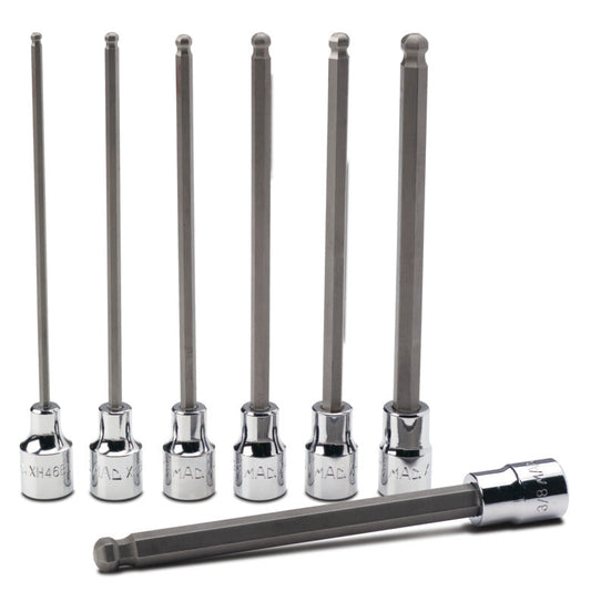 7-PC. 3/8" Drive SAE Long Ball-End Hex Driver Set