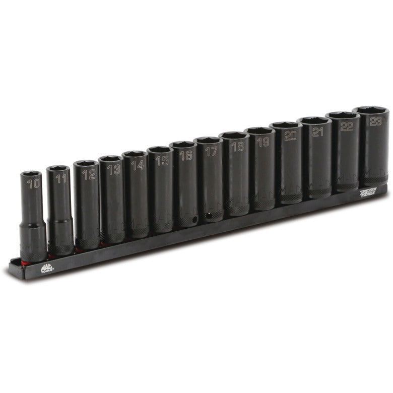 14-PC. 3/8" Drive Metric Deep Impact Socket Set - 6-PT.