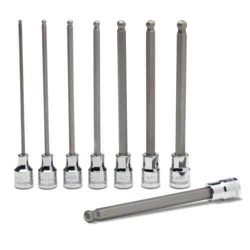 8-PC. 3/8" Drive Metric Long Speed Hex Driver Set