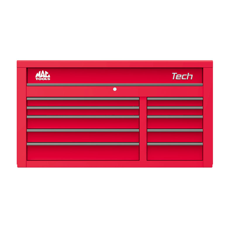 Tech™ Series 10-Drawer Top Chest - Firebrick Red