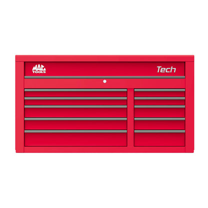Tech™ Series 10-Drawer Top Chest - Firebrick Red