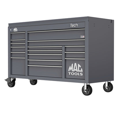 Tech™ Series 16-Drawer Drop Top Workstation - Carbon Gray